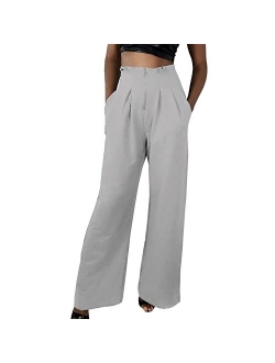 Women Loose Casual Wide Leg Pant Comfy Lounge Sweatpants Joggers Pants with Pockets