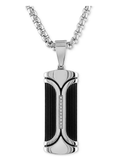 Esquire Men's Jewelry Diamond Accent Dog Tag 22" Pendant Necklace, Created for Macy's