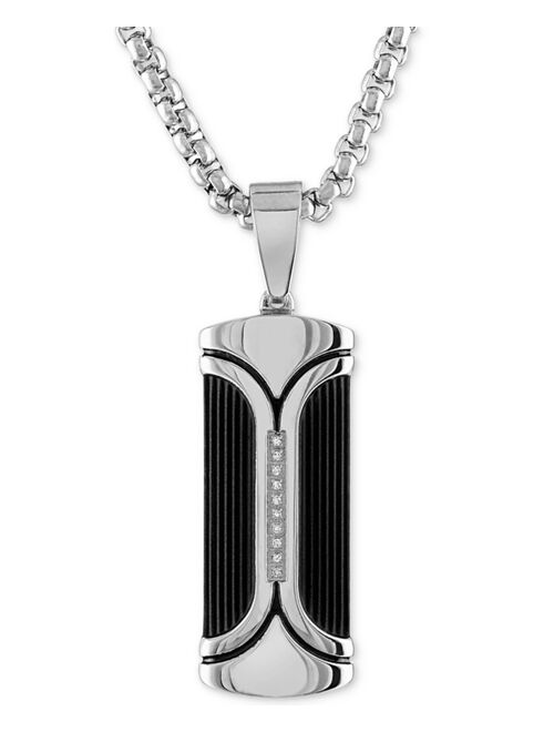 Esquire Men's Jewelry Diamond Accent Dog Tag 22" Pendant Necklace, Created for Macy's