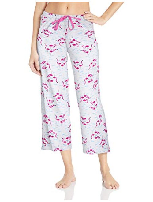 HUE womens Printed Knit Capri Pajama Sleep Pant