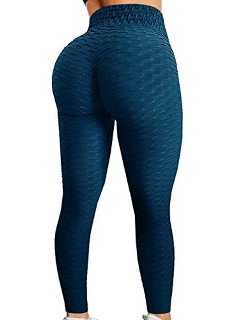 A AGROSTE Women V Cross Waist Butt Lifting Leggings with Pockets Booty High Waisted Yoga Pants TIK Tok Leggings