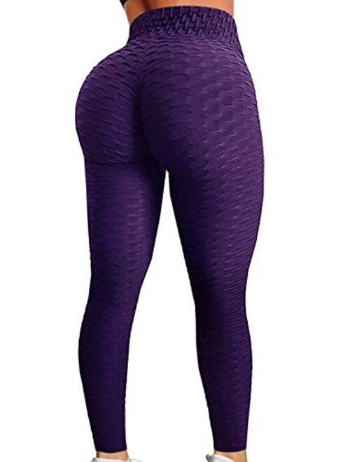 A AGROSTE Women V Cross Waist Butt Lifting Leggings with Pockets Booty High Waisted Yoga Pants TIK Tok Leggings