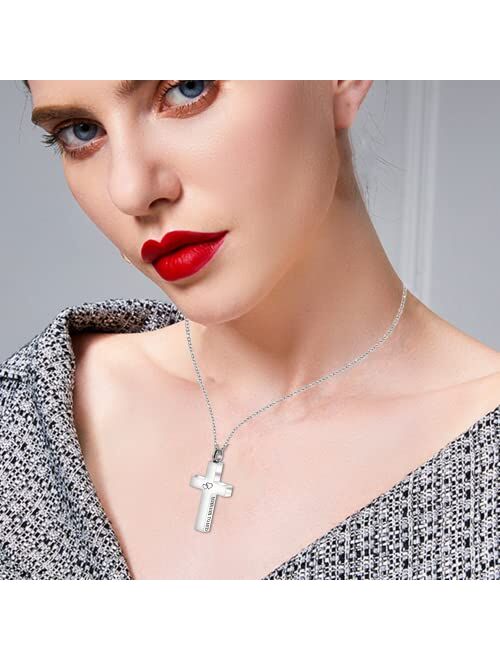 Warovaya Jewelry cross stainlessl necklace pendant (FOREVER LOVED) there will be your precious memories forever preserve the ashes hair and your favorite perfume of frien