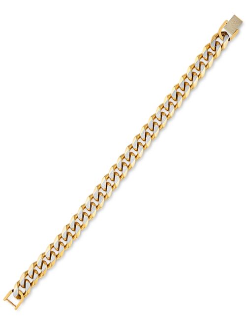 Esquire Men's Jewelry Two-Tone Curb Link Chain Bracelet, Created for Macy's