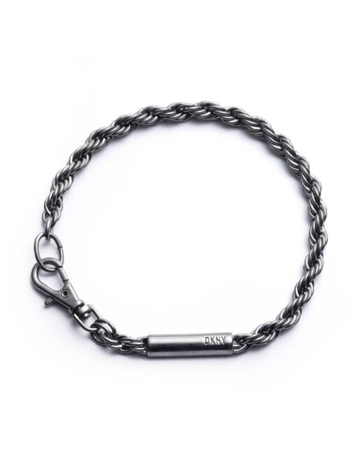 DKNY Men's Hematite-Tone Chain Flex Bracelet