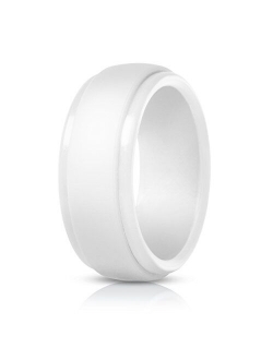 Saco Band Silicone Rings Men - 7 Rings / 1 Ring Rubber Wedding Bands