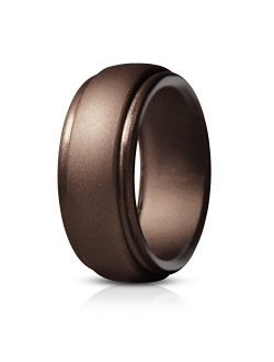 Saco Band Silicone Rings Men - 7 Rings / 1 Ring Rubber Wedding Bands