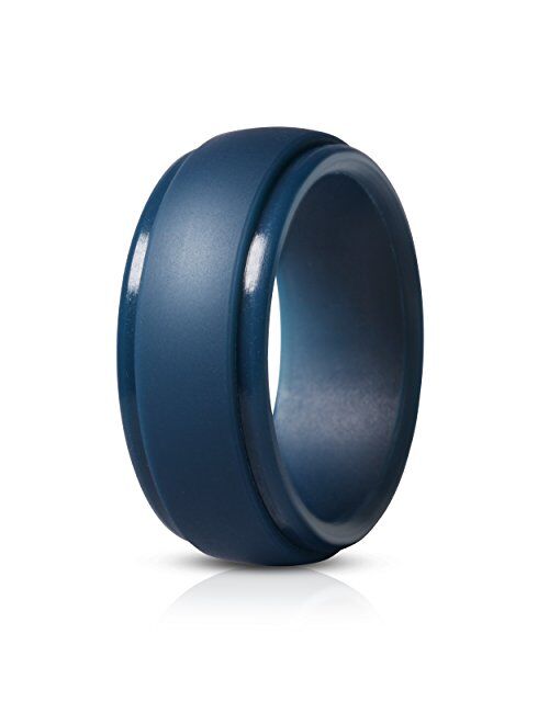 Saco Band Silicone Rings Men - 7 Rings / 1 Ring Rubber Wedding Bands