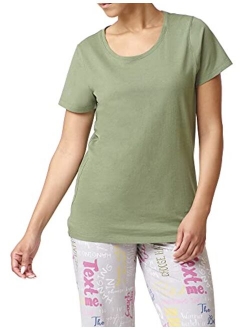 Women's Short Sleeve Scoop Neck Sleep Tee