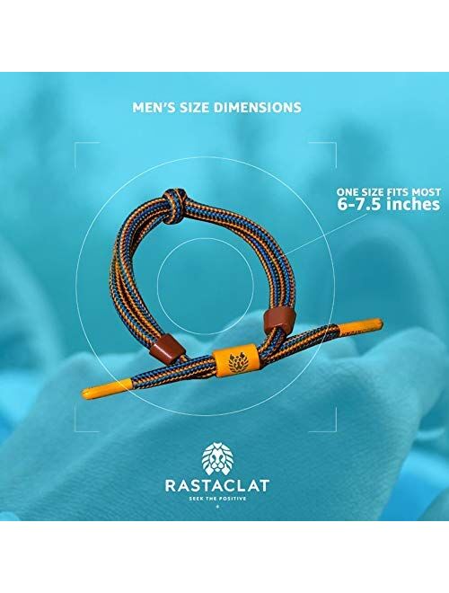 Rastaclat Men's Braided Bracelet, 100% Polyester - Medium/Large