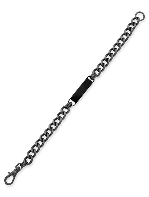 DKNY Men's Hematite-Tone Logo ID Flex Bracelet