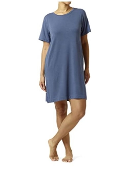 Women's Solid French Terry Short Sleeve Lounge Dress