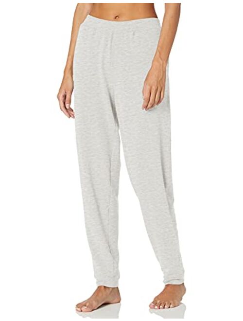 HUE Women's Solid French Terry Cuffed Long Lounge Pant with Pockets