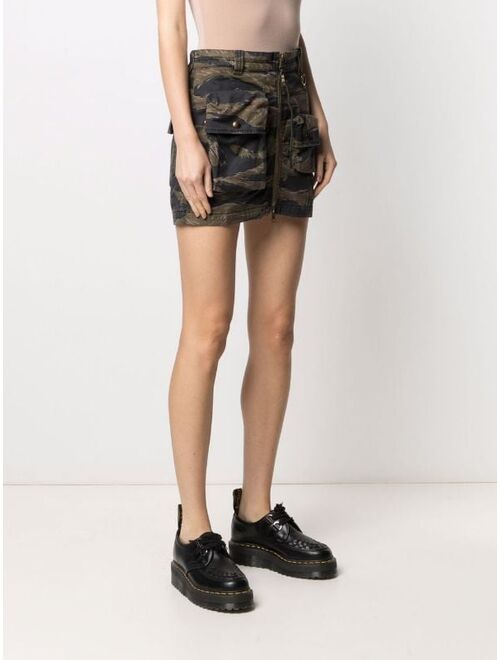 Diesel tiger-camouflage print mini skirt