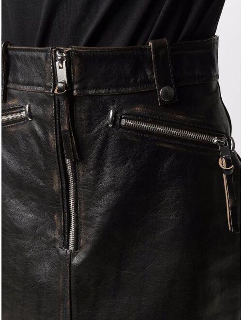 Buy Diesel leather mini skirt online | Topofstyle