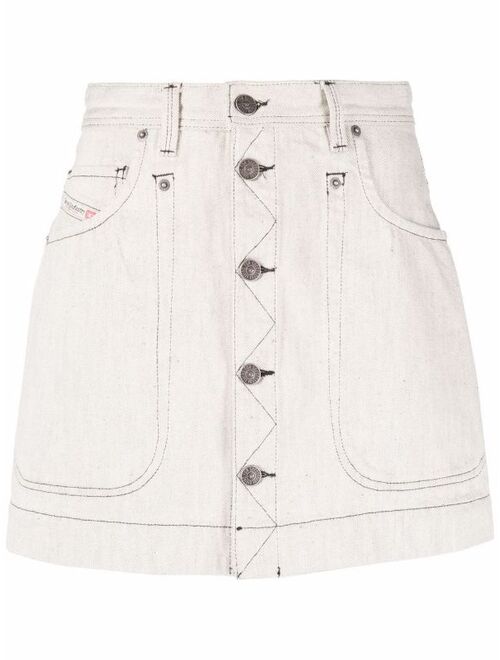 Diesel button-up denim A-Line skirt