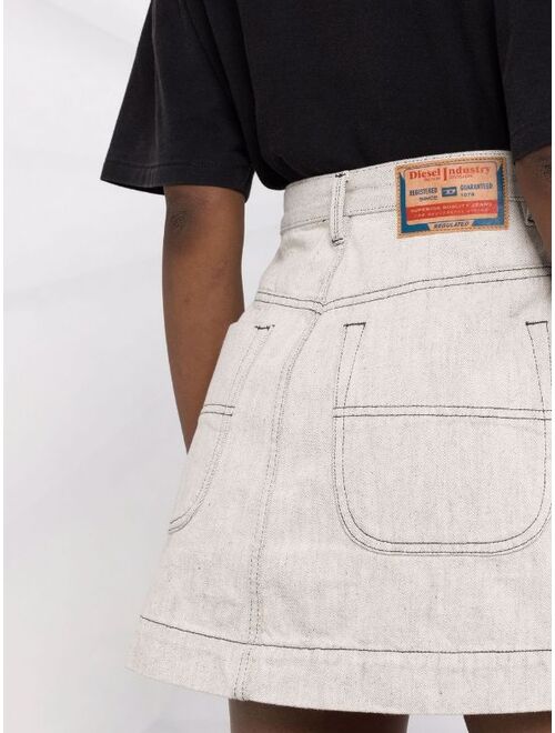 Diesel button-up denim A-Line skirt