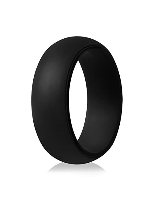 ThunderFit Mens Silicone Wedding Rings Wedding Bands - 5 Pack / 4 Pack / 3 Pack - 8.7mm Wide (2mm Thick)