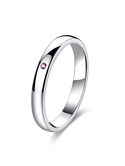 EAMTI 2mm 4mm 6mm 925 Sterling Silver Ring High Polish Plain Dome Wedding Band Comfort Fit Size 4-12