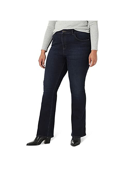 Lee Women's Plus Size High Rise Mini Flare Jean