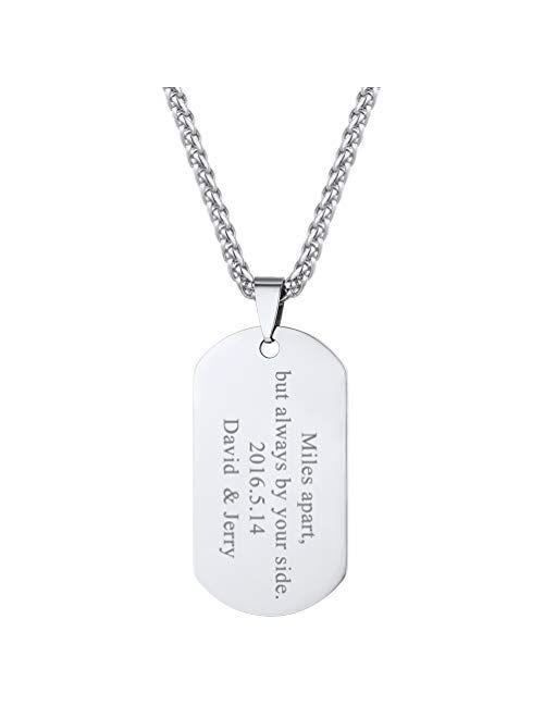 PROSTEEL Stainless Steel Cross Jewelry, Mens Womens Jewelry, Dog Tags Pendant, Military Tag with Words, Inspirational Necklace