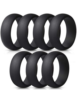 Saco Band Mens Silicone Rings Wedding Bands - 7 Pack / 1 Ring