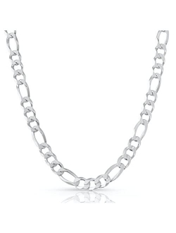 Figaro Chain Sterling Silver X ITProLux Technology 2MM-10.5MM | No Kinks, Not Flimsy, Strong & Sturdy | Silver Chain Necklace for Men & Women | Solid 925 Italy | Next Lev