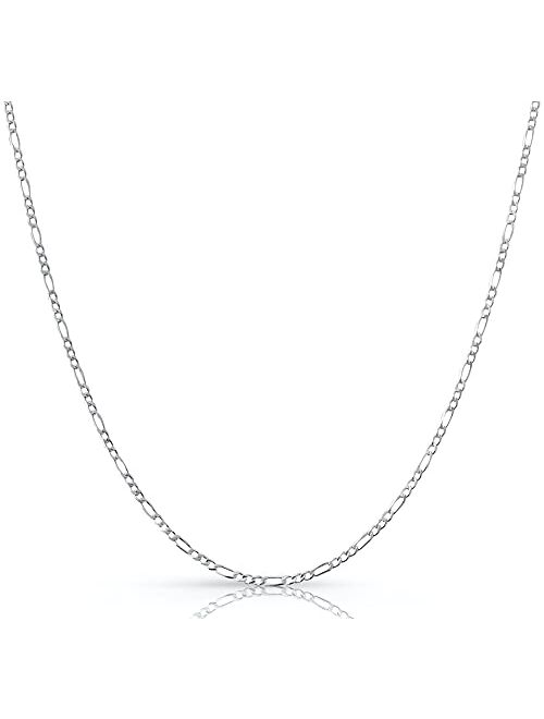 Figaro Chain Sterling Silver X ITProLux Technology 2MM-10.5MM | No Kinks, Not Flimsy, Strong & Sturdy | Silver Chain Necklace for Men & Women | Solid 925 Italy | Next Lev