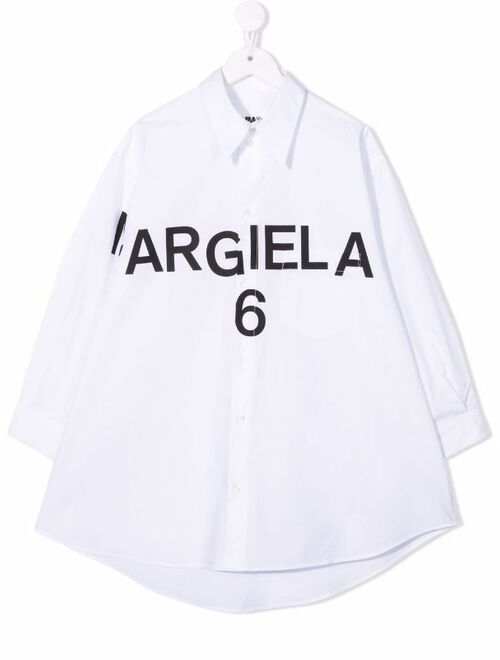 MM6 Maison Margiela Kids cotton logo-print shirt