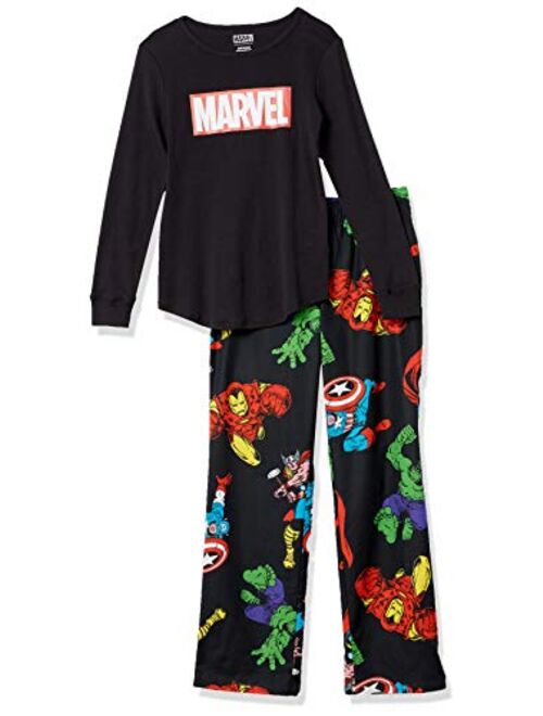 Amazon Essentials Women's Disney Star Wars Marvel Flannel Pajamas Sleep Sets