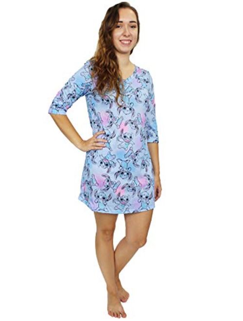 Buy Disney Lilo & Stitch Women's 3/4 Sleeve Dorm Nightgown Pajamas ...