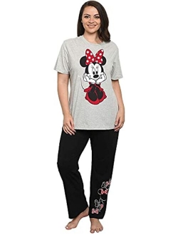 Womens Plus Size Pajama Set Minnie Mouse Lounge Wear