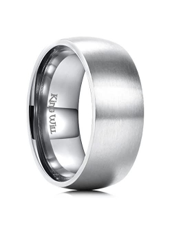 King Will Basic 3MM/5MM/7MM/9MM Silver/Black Titanium Ring Brushed/Matte Comfort Fit Wedding Band for Men