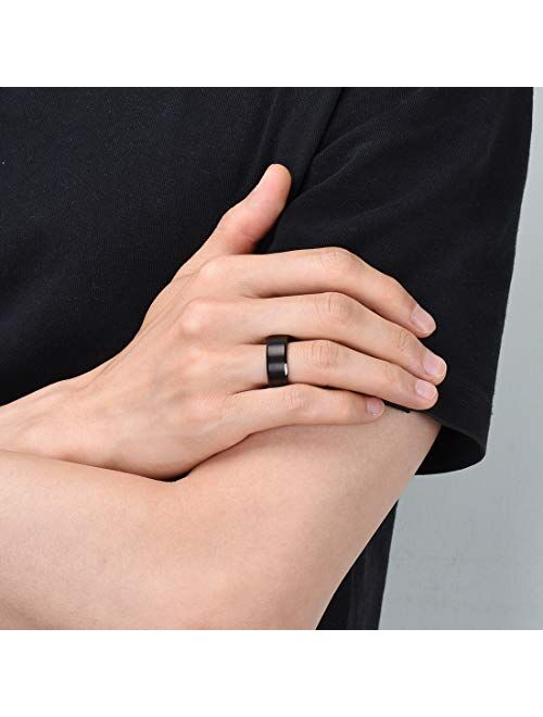 King Will Basic Unisex Silver/Black/Blue/Rose Gold Tungsten Carbide Matte Polished Finish Wedding Engagement Band Ring