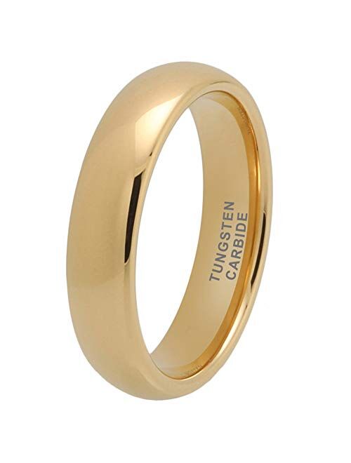 iTungsten 2mm 3mm 4mm 5mm 6mm 7mm 8mm 10mm Black/Blue/Gold/Rose Gold/Gunmetal Tungsten Rings for Men Women Wedding Bands Domed Polished Shiny Comfort Fit