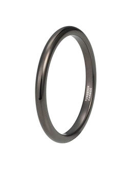 iTungsten 2mm 3mm 4mm 5mm 6mm 7mm 8mm 10mm Silver/Black/Gunmetal/White Tungsten Carbide Rings for Men Women Wedding Bands Domed Polished Shiny Comfort Fit