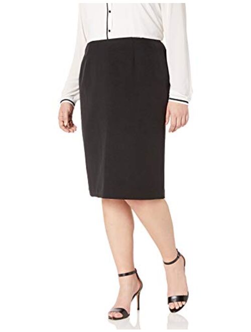 Kasper Women's Plus Size Stretch Crepe Skimmer Skirt