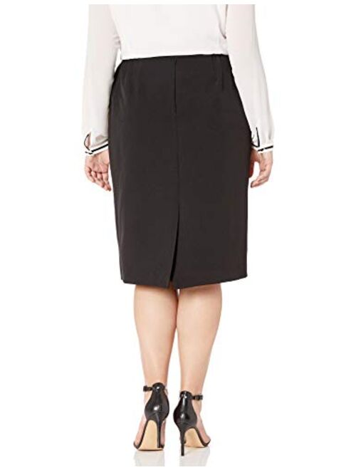 Kasper Women's Plus Size Stretch Crepe Skimmer Skirt