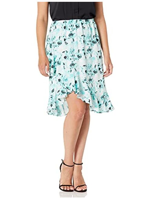 Kasper Women's Watercolor Floral Printed Wrap Skirt