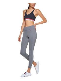 Sport High-Rise Side Pocket Ribbed-Inset Full Length Leggings