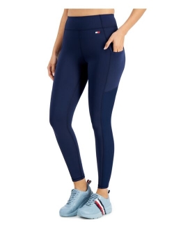 Sport High-Rise Side Pocket Ribbed-Inset Full Length Leggings