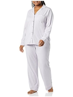 Women's Plus Size Long Sleeve Shirt Full Length Pant Pajama Set