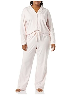 Women's Plus Size Long Sleeve Shirt Full Length Pant Pajama Set