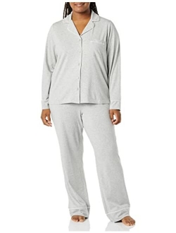 Women's Plus Size Long Sleeve Shirt Full Length Pant Pajama Set