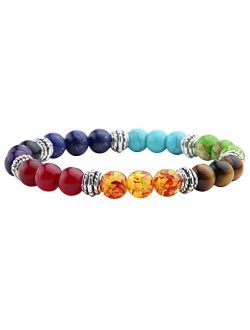 JOVIVI 7 Chakras Bracelet Reiki Healing Balancing Round Beads