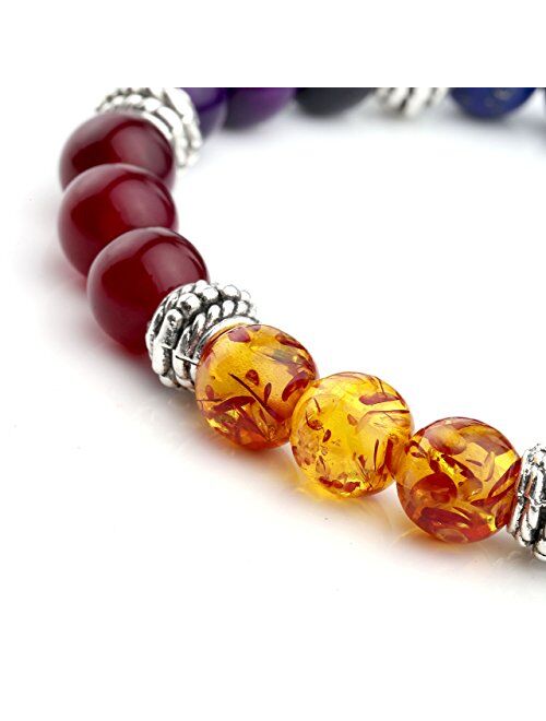 JOVIVI 7 Chakras Bracelet Reiki Healing Balancing Round Beads