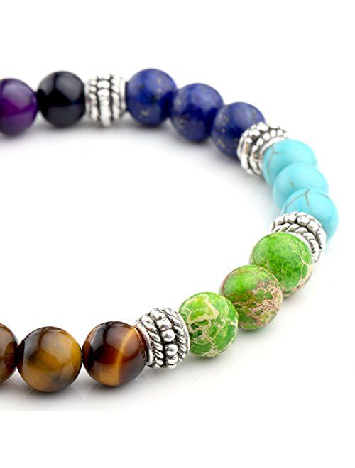 JOVIVI 7 Chakras Bracelet Reiki Healing Balancing Round Beads