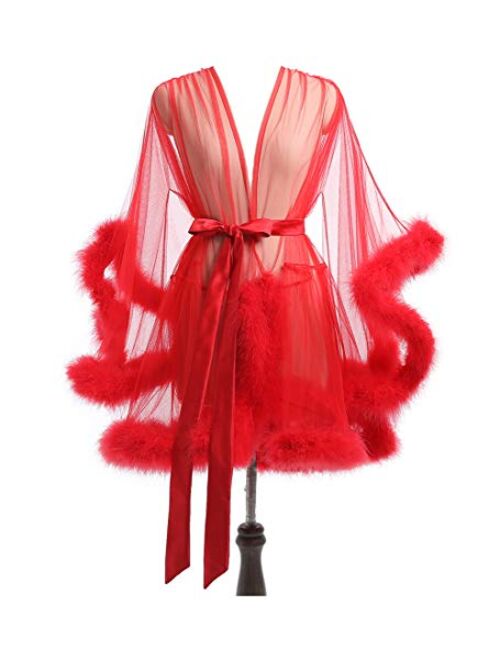 Kumeng Wedding Sexy Feather Robe Bridal Upgraded Illusion Tulle Long Scarf New Custom Made