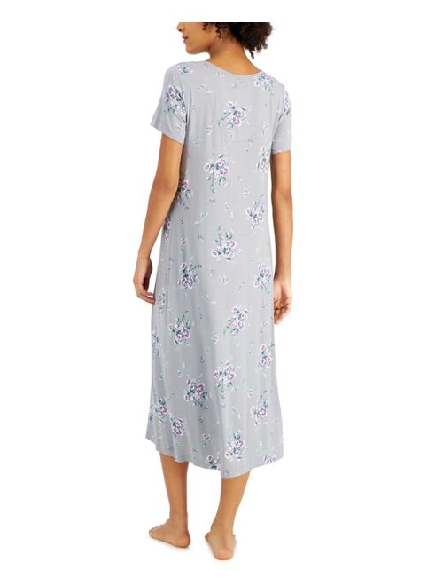 Charter Club Lace-Trim Short Sleeve Nightgown, Created for Macy's