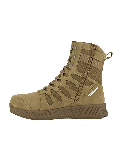 Reebok mens Floatride Energy Tactical Safety Toe 8" Tactical Boot With Side Zipper